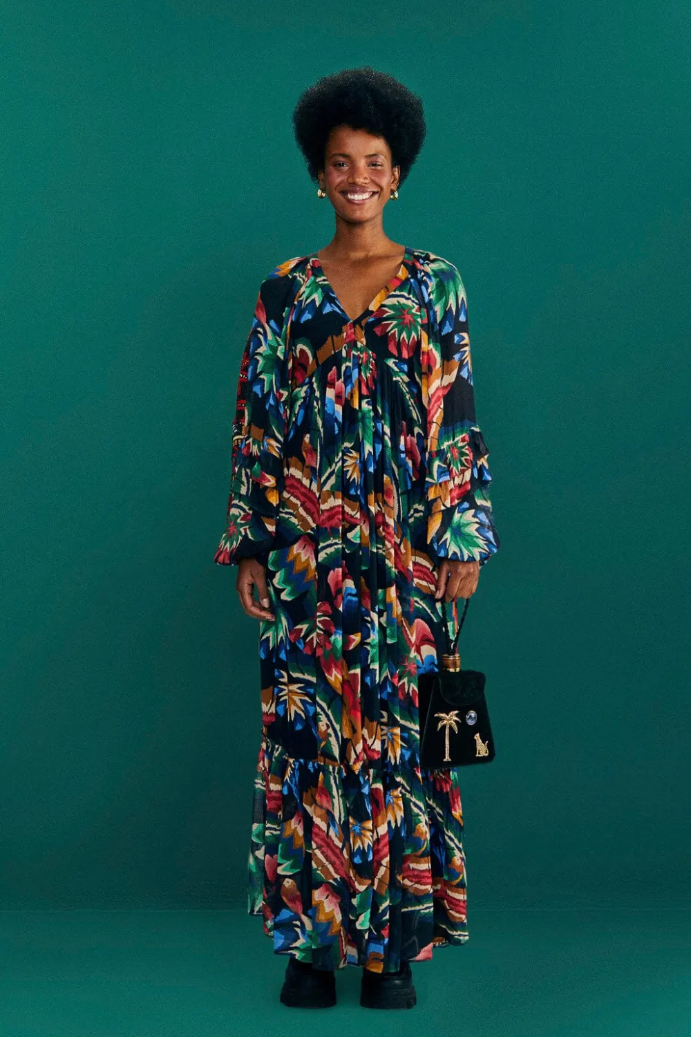 knee length dresses for ladies Multicolor Atlantic Rainforest Sleeveless Maxi Dress main image 1
